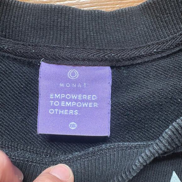 Monat Gear black cropped logo crew sweatshirt SIZE 2XL - Picture 3 of 5